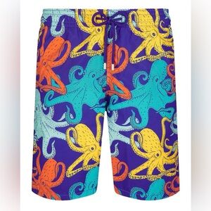 Vilebrequin men’s long Octopus Print Swim Shorts trunks